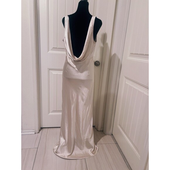 Princess Polly Allegra Maxi V Neck Dress Champagne Size 6 - Picture 6 of 12